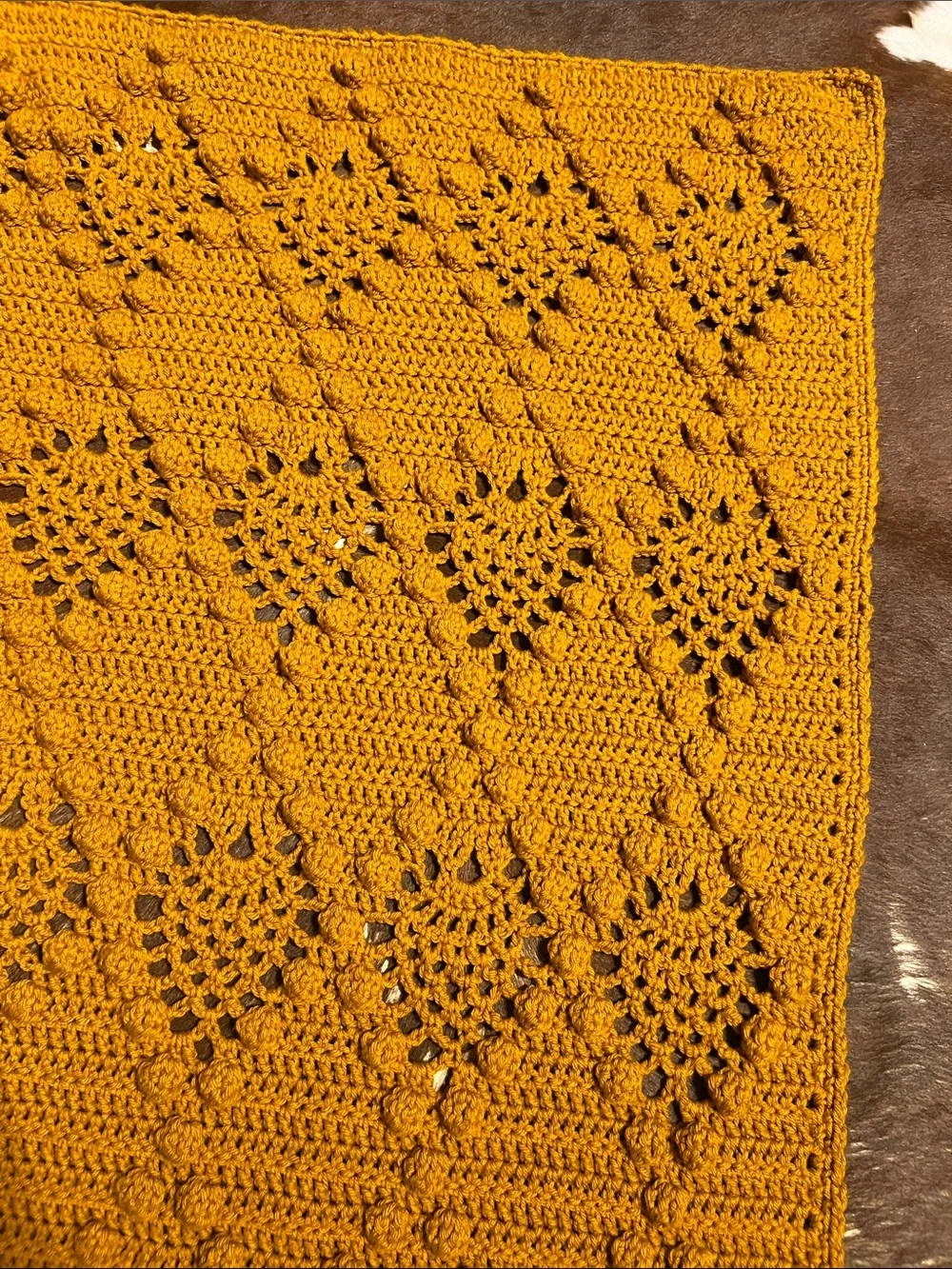 Handmade orange Crochet blanket